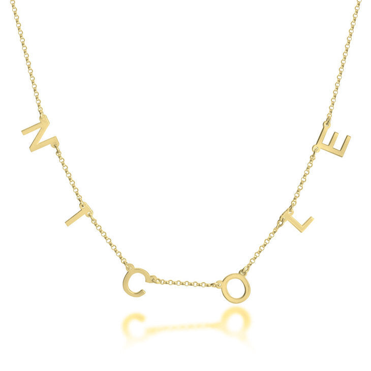 Spaced Letter Necklace - Stirling Silver, 24k Gold or Rose Gold The Hott Mess Express - Caboose