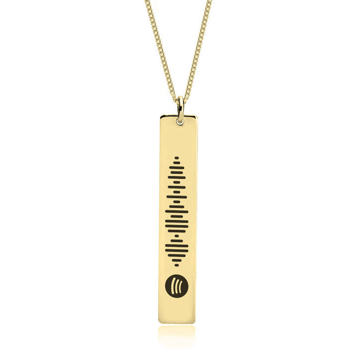 Vertical Bar Spotify Necklace - Stirling Silver, 24k Gold or Rose Gold The Hott Mess Express - Caboose