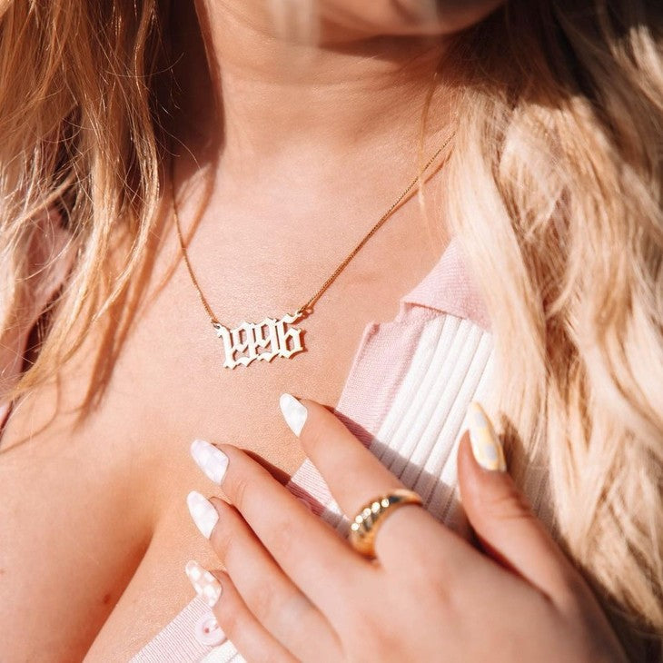 Year Necklace - Stirling Silver, 24k Gold or Rose Gold The Hott Mess Express - Caboose